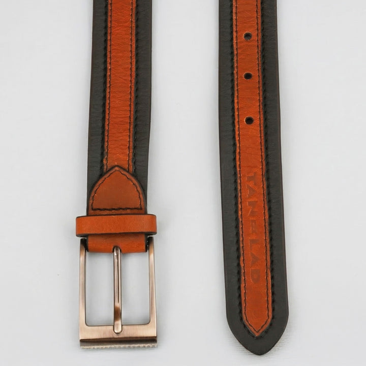 Brown & Black Layover Leather Belt