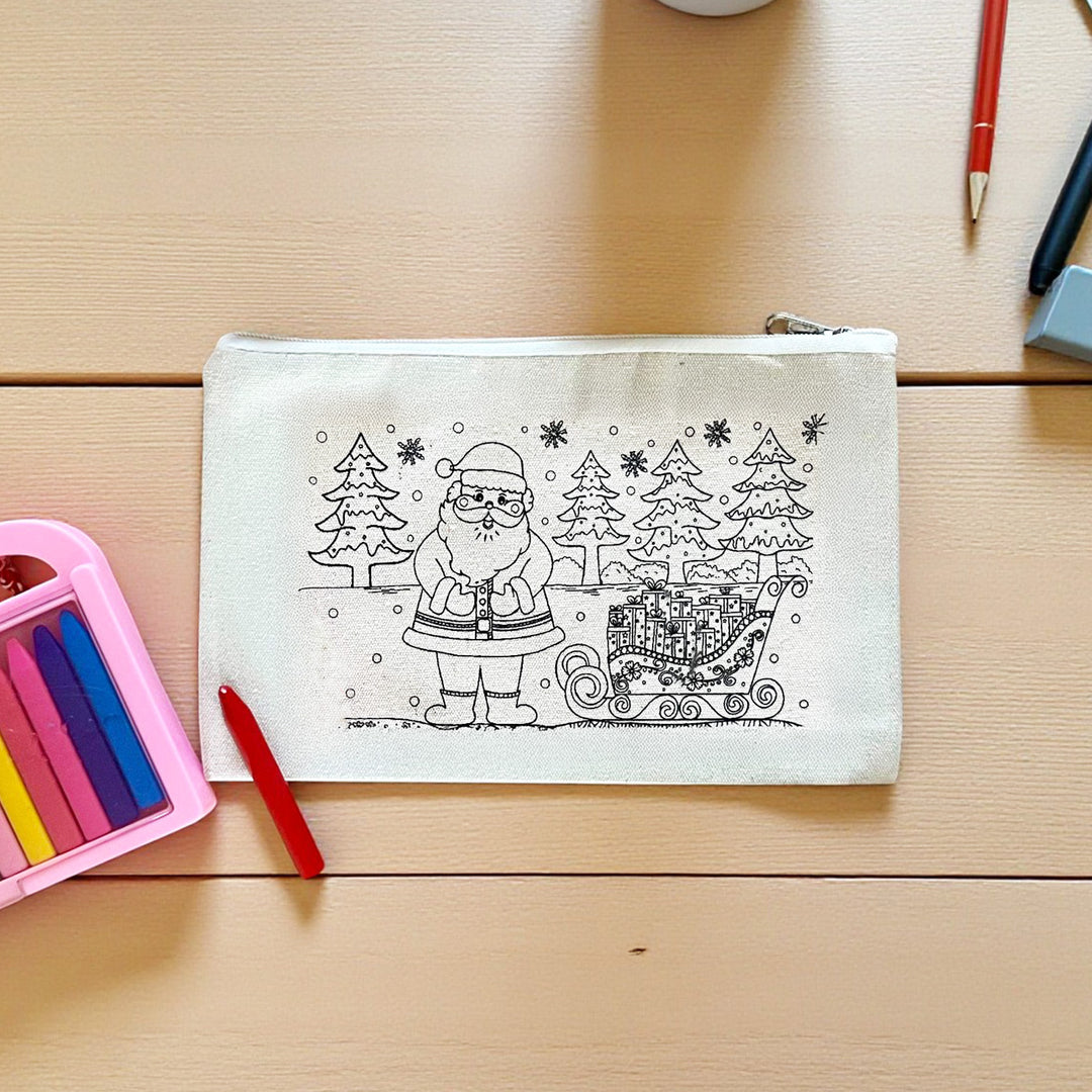 DIY Colour It Yourself Santa Claus Pouch