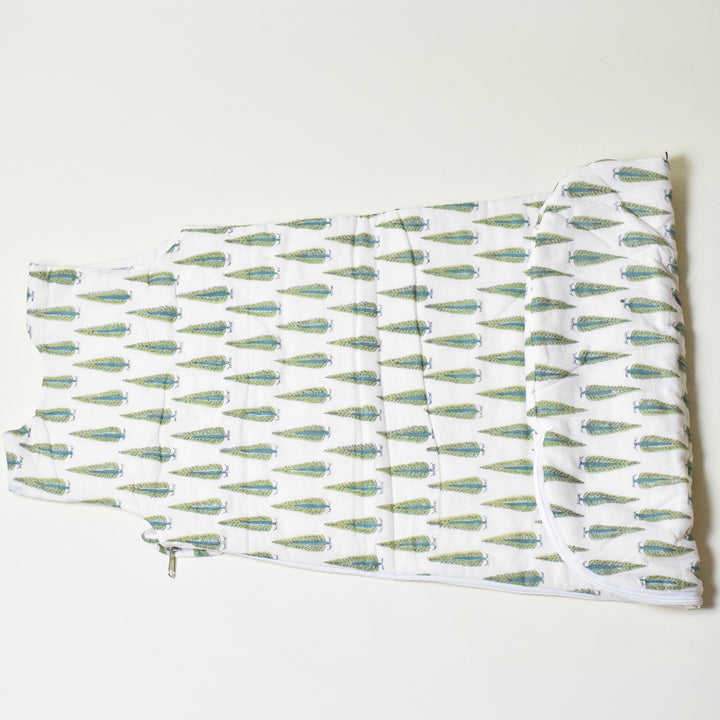 Emerald Canopy Block Printed Sleeping Bag
