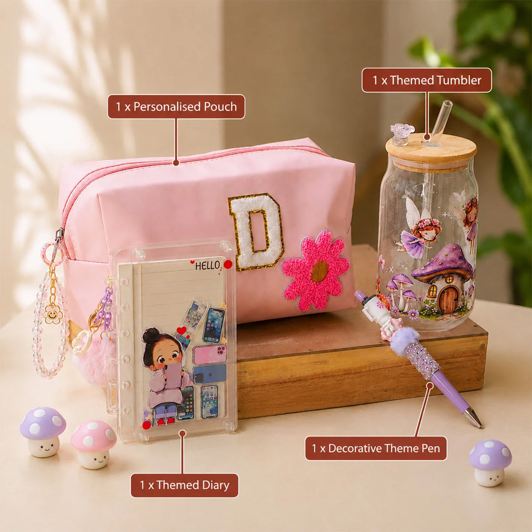 Pretty Little Things Gift Hamper | Personalised Diary, Pouch & Accessories Set For Kids
