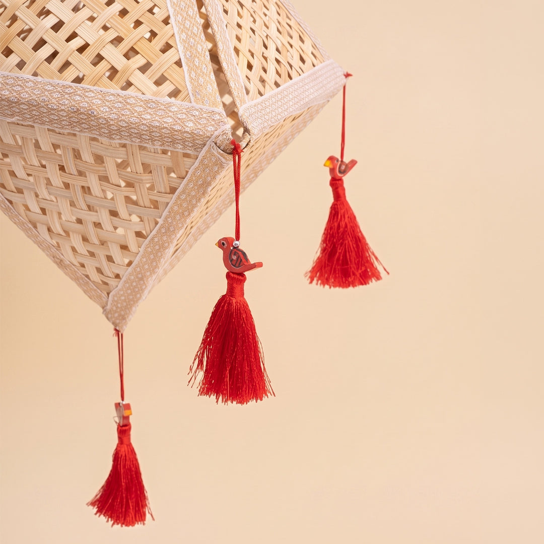 "Jhoomar" Handwoven Bamboo Diamond Kandil / Lampshade For Festive Decor