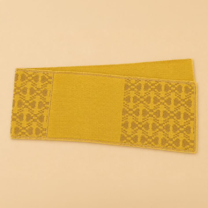 Handcrafted Yellow Screen Printed Jute Table Linen Gift Hamper With Gota Detailing For Festive Gifting