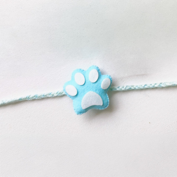 Handmade Felt Paw Print Rakhi with Adjustable Band For Kids