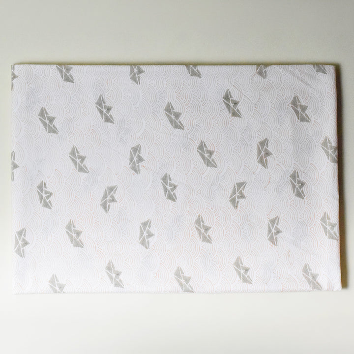 Block Printed Tiny Voyages Crib Sheet