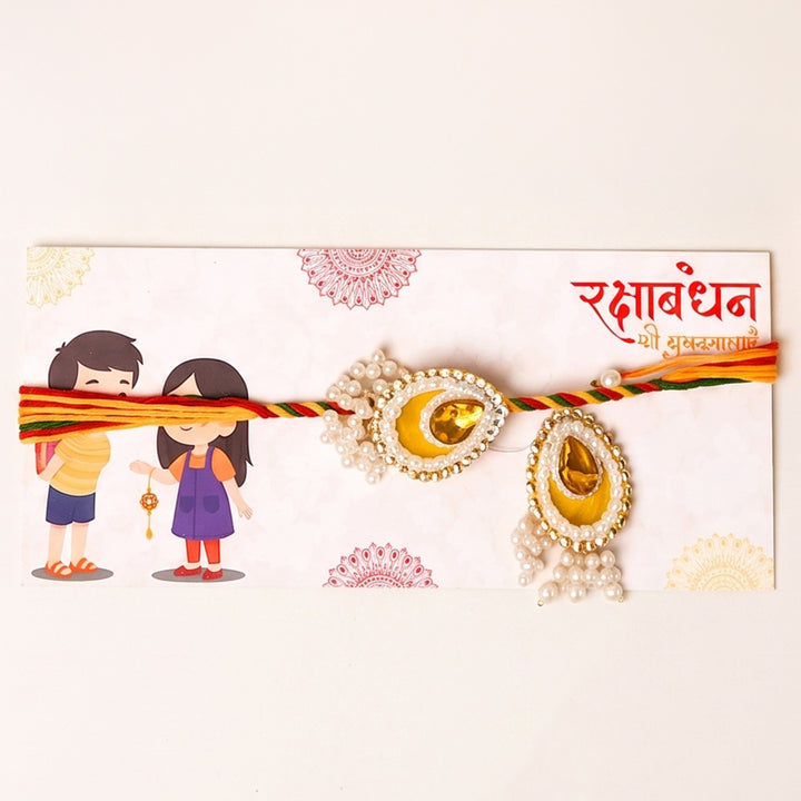 "Evil Eye Blessings" Ceramic Mug Rakhi Hamper With Rakhi Set & Roli Chawal For Bhaiya Bhabhi