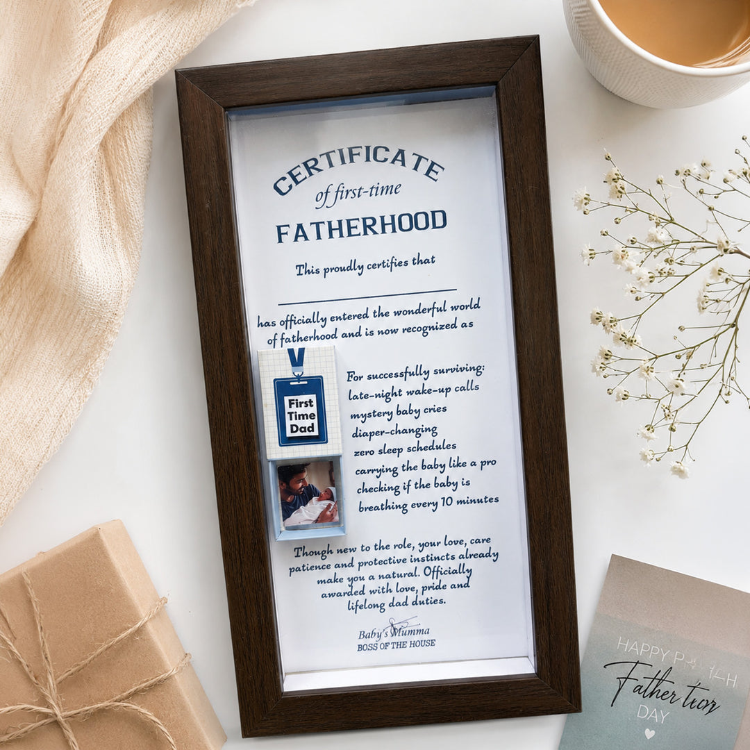 First-Time Dad Certificate Frame for Father’s Day