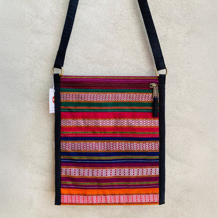 Handmade Traditional Indian Textiles Design Khunn Fabric Cotton Sling Bag