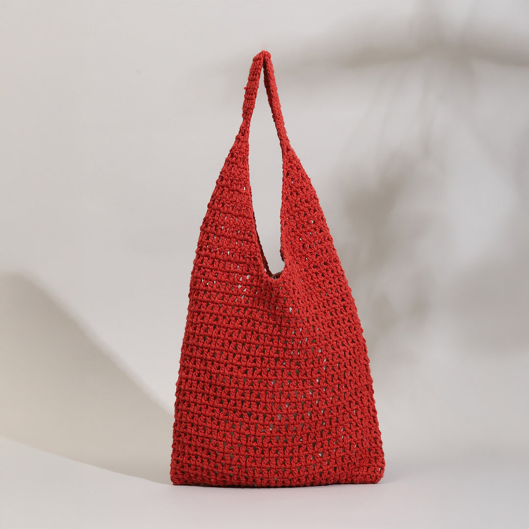 Handmade Crochet Red Hobo Shoulder Bag