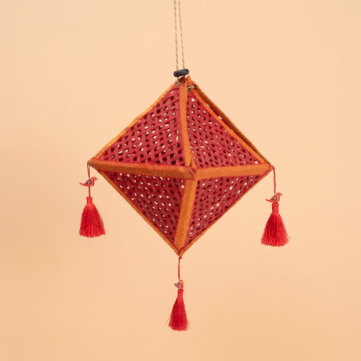 "Jhoomar" Handwoven Bamboo Diamond Kandil / Lampshade For Festive Decor