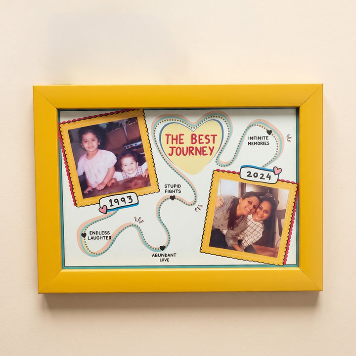 Photo Personalized 'Time Travel' Synthetic Wood Frame | Desk & Wall Mountable Gift