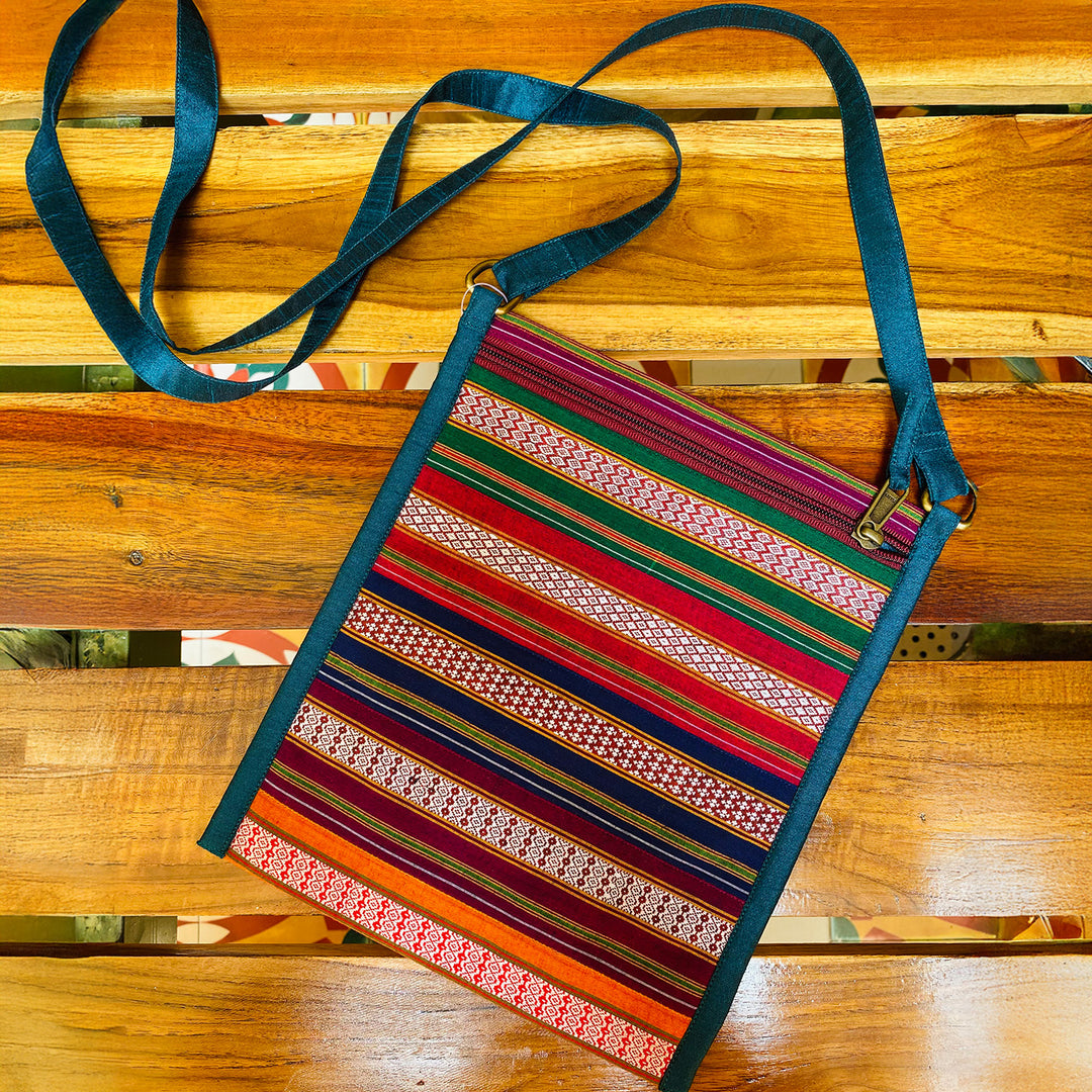 Handmade Traditional Indian Textiles Design Khunn Fabric Cotton Sling Bag