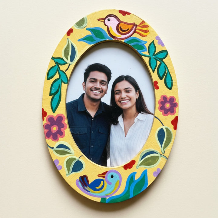 Hand-Painted Song Of The Bird MDF Wood Fridge Magnet Frame