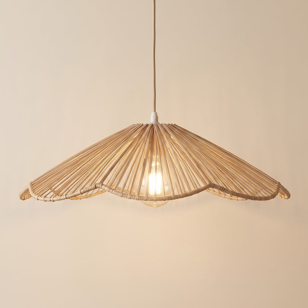 Petal Handwoven Banana Fiber Hanging Lampshade For Home Decor | Medium