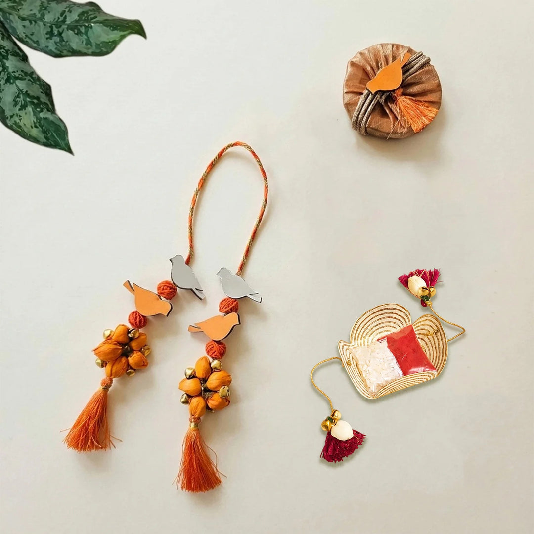 Handcrafted Bird Motif Shola Beaded Gajra With Tassels For Festive Look