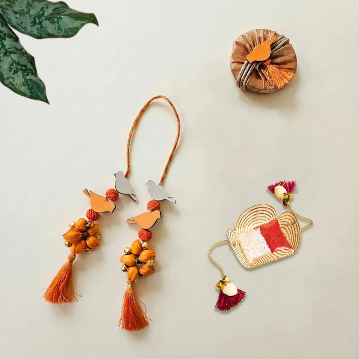 Handcrafted Bird Motif Shola Beaded Gajra With Tassels For Festive Look