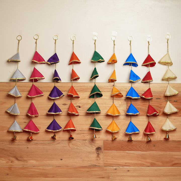 Set of 9 | Navrang Handmade Khun Fabric Latkan Hanging For Pooja/Festive Decor