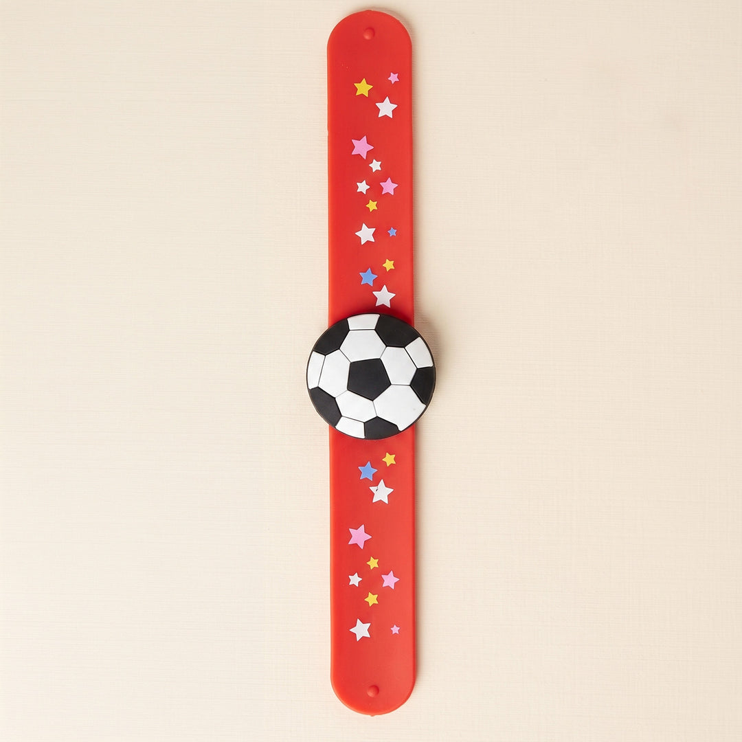 Handmade Football Silicone Slap Band Rakhi For Kids With Roli Chawal For Brother