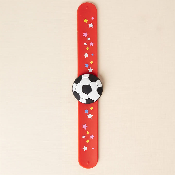 Handmade Football Silicone Slap Band Rakhi For Kids With Roli Chawal For Brother