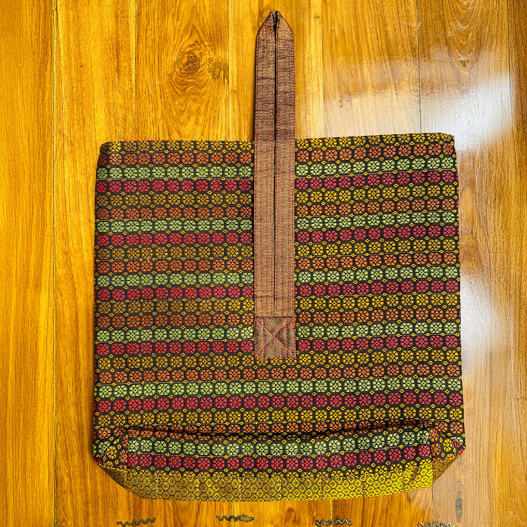 Handmade Yellow Dot Khunn Fabric Cotton Wrist Purse