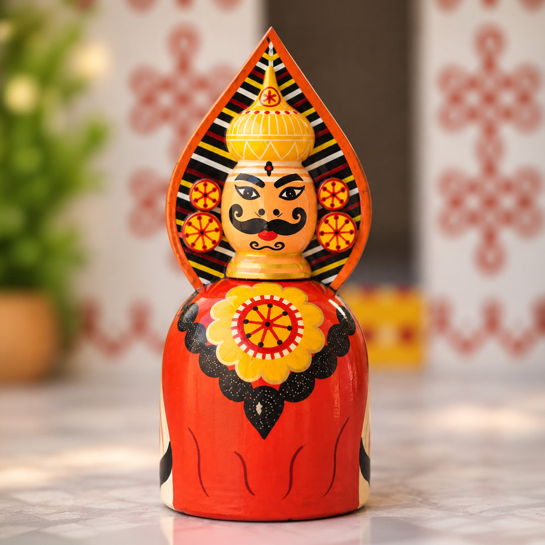 Handmade Kantara Extra Large Wooden Golu Doll Toy For Festive Decor