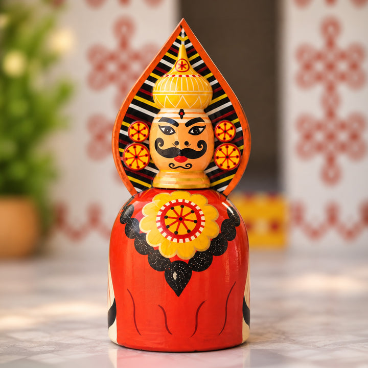Handmade Kantara Extra Large Wooden Golu Doll Toy For Festive Decor