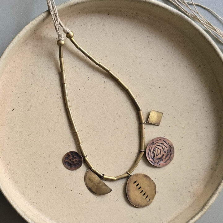 Handmade Minimal Geometric Design Brass Necklace