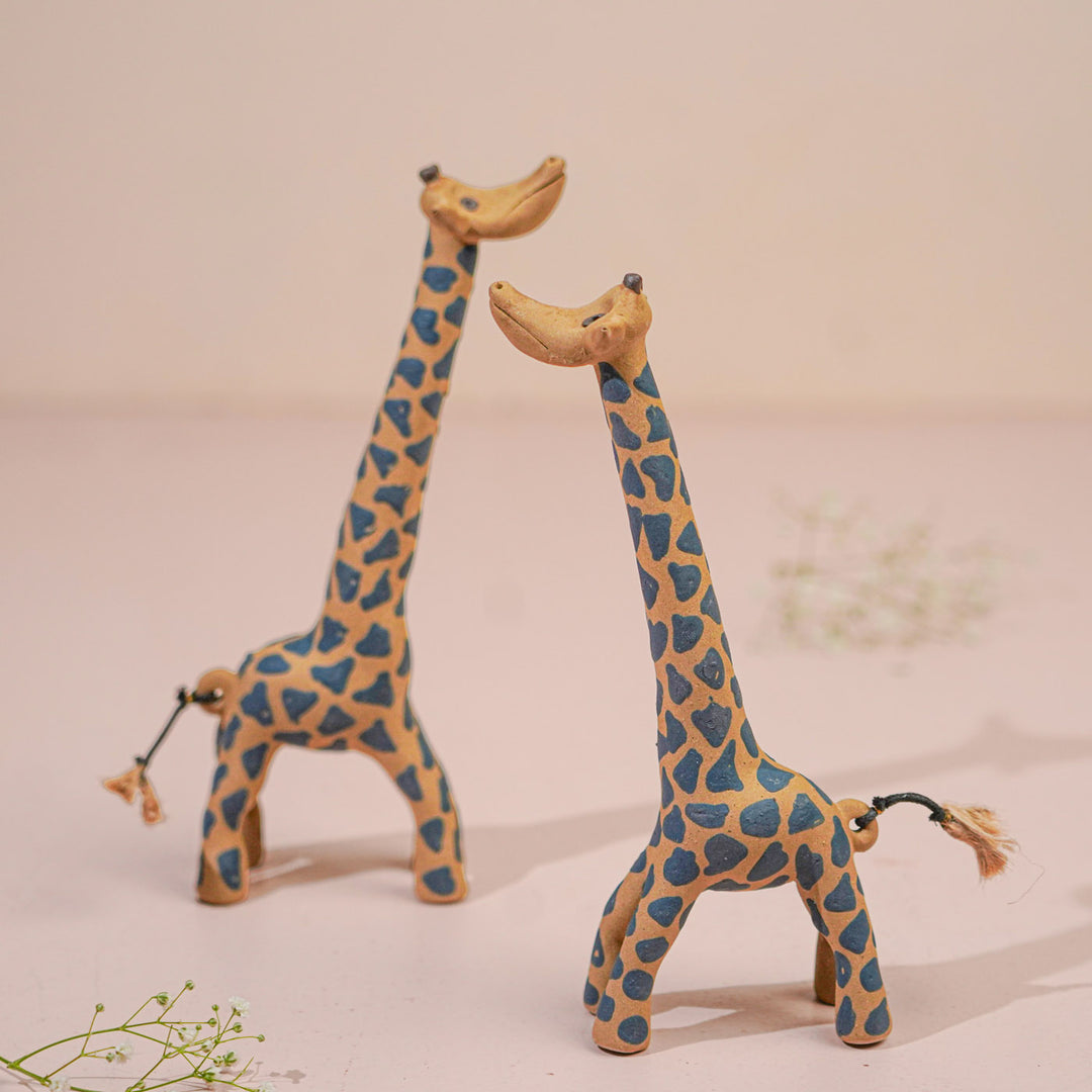 Handmade Nerikomi Ceramic Giraffe Figurine