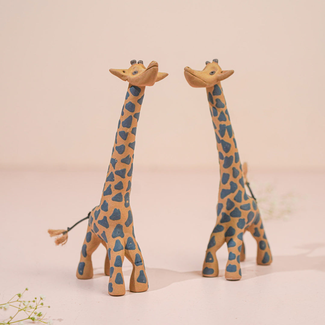 Handmade Nerikomi Ceramic Giraffe Figurine