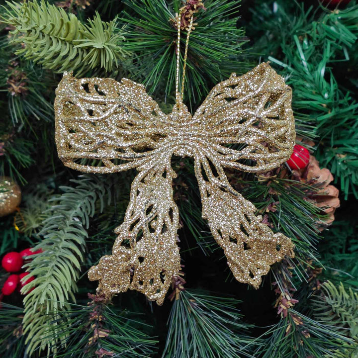 Handmade Glitter Grace Bow Plush Ornament