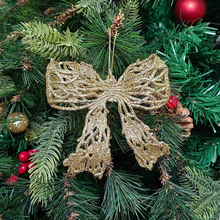 Handmade Glitter Grace Bow Plush Ornament