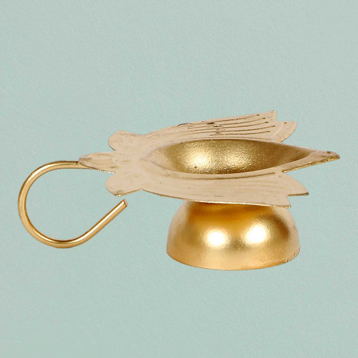 Handmade Gold Lotus Oil Lamp / Diya | Set of 2
