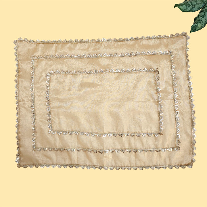 Handmade Tissue Fabric Tray Cover With Scallop Detail For Festive Decor