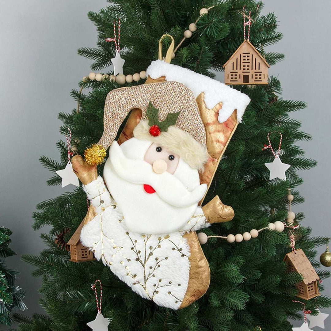 Personalized Handmade Golden Glow Santa Stocking