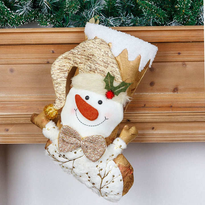 Personalized Handmade Golden Glow Snowman Stocking