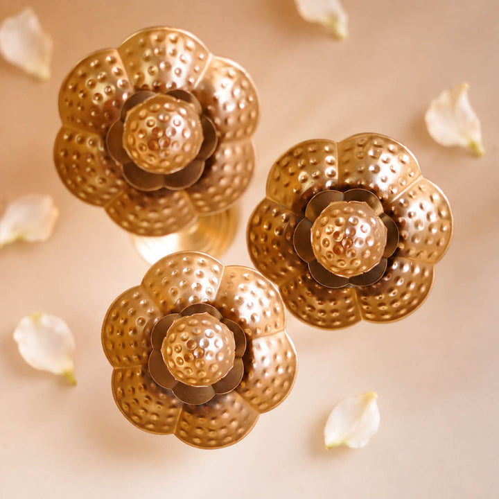 Handmade Layered Lotus Urli | Set of 3
