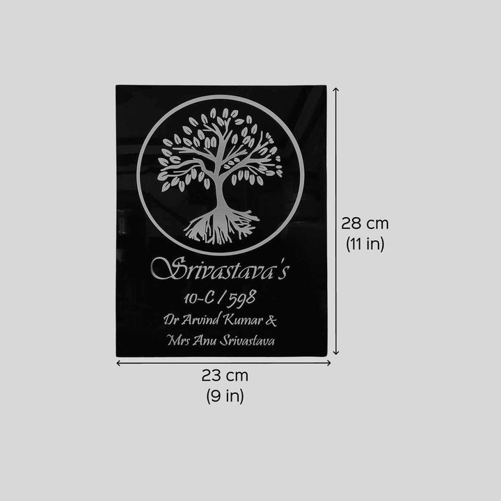 Personalized Tree Theme Vertical Acrylic LED Name Plate
