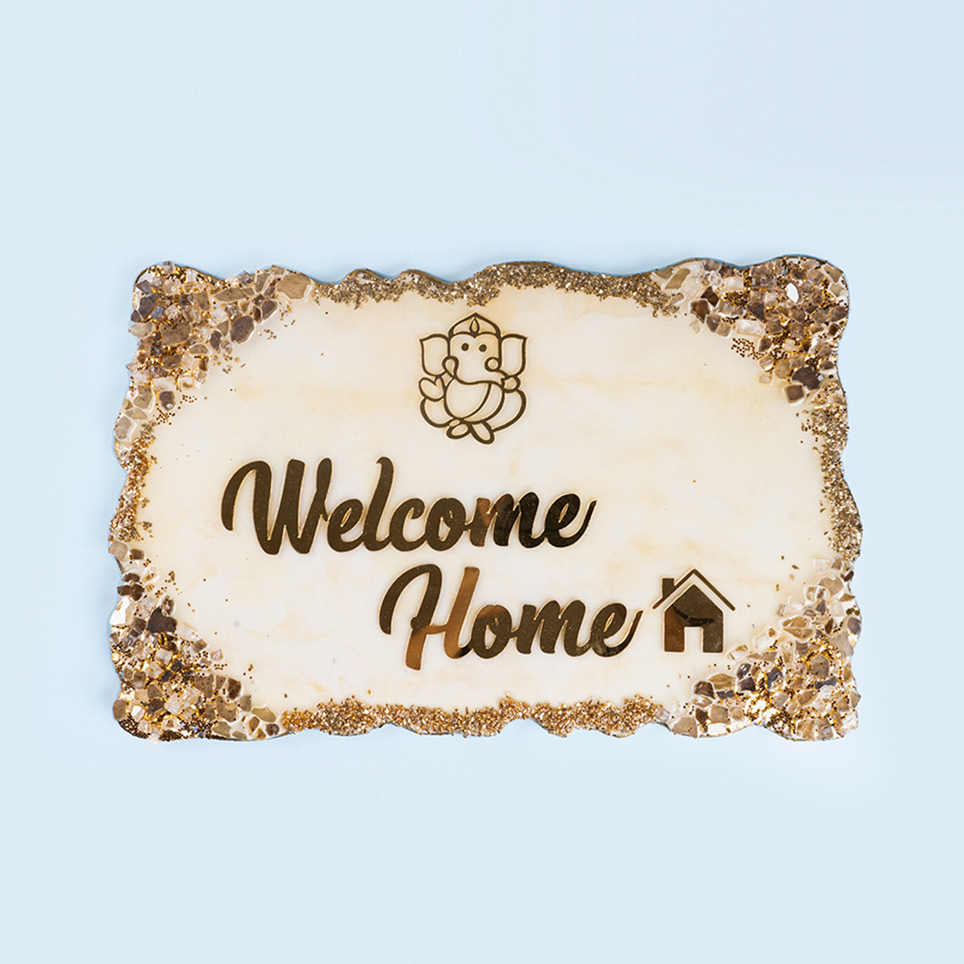 Buy Handcrafted Resin White Gold Nameplate Online On Zwende