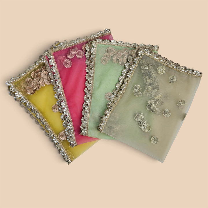 Gota Work Sheer Net Thali/Tray Cover For Festive Decor