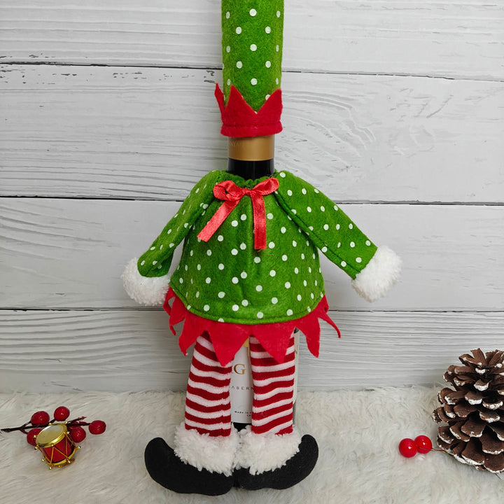 Handmade Green Elf Wine Bottle Cover