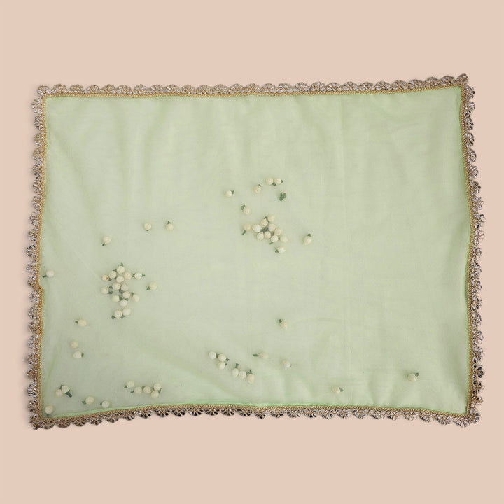 Traditional Shola Work Sheer Thali/Tray Cover For Festive Decor