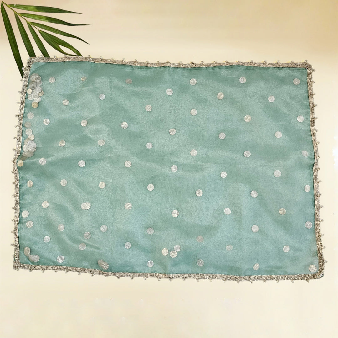 "Tikli" Organza Tray Cover With Shimmer Detail For Festive Decor