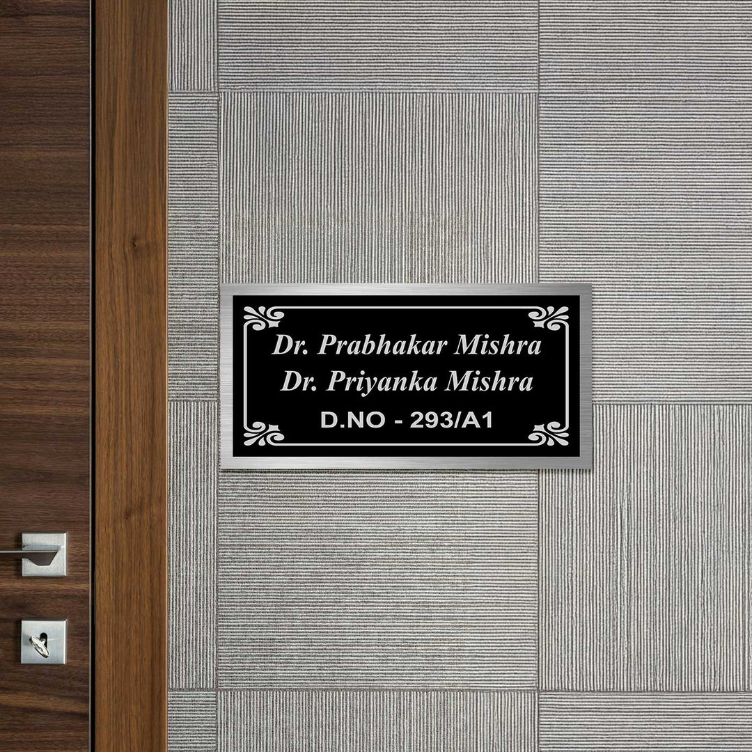 Personalized Elegant Black Stainless Steel Name Plate