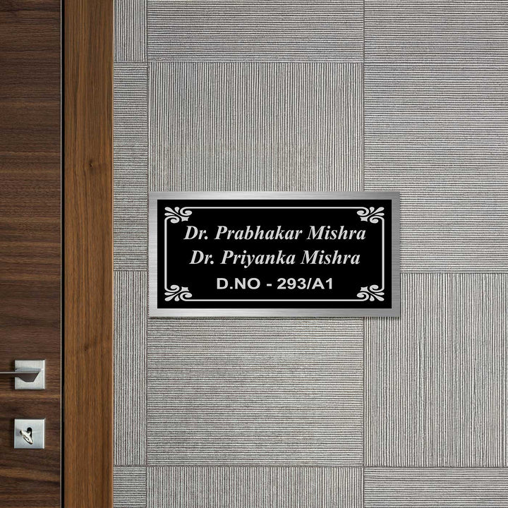 Personalized Elegant Black Stainless Steel Name Plate