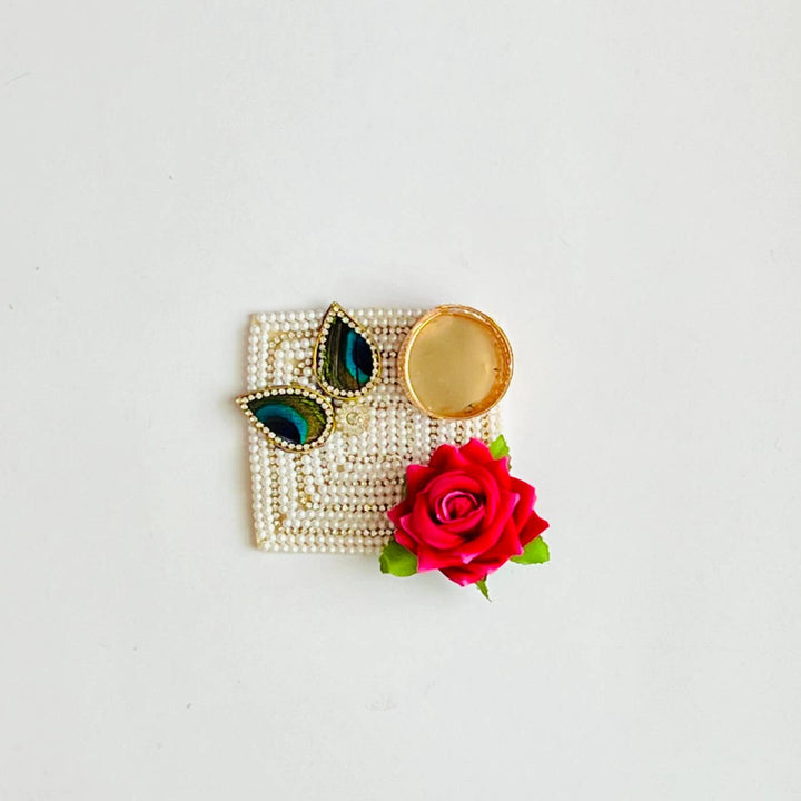 Handmade Beaded Rose Flower Silk Tealight Holder