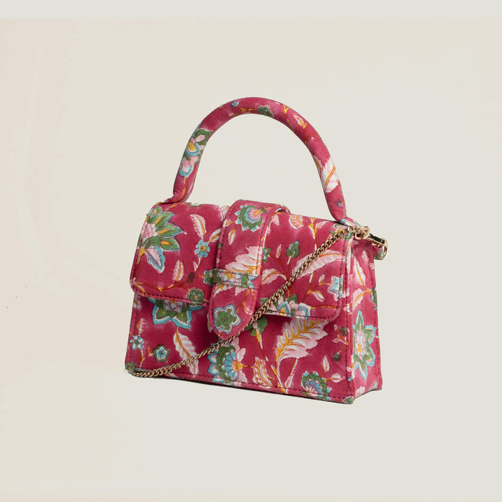 Gulabi Hand Block Printed Medium Chiq Bag