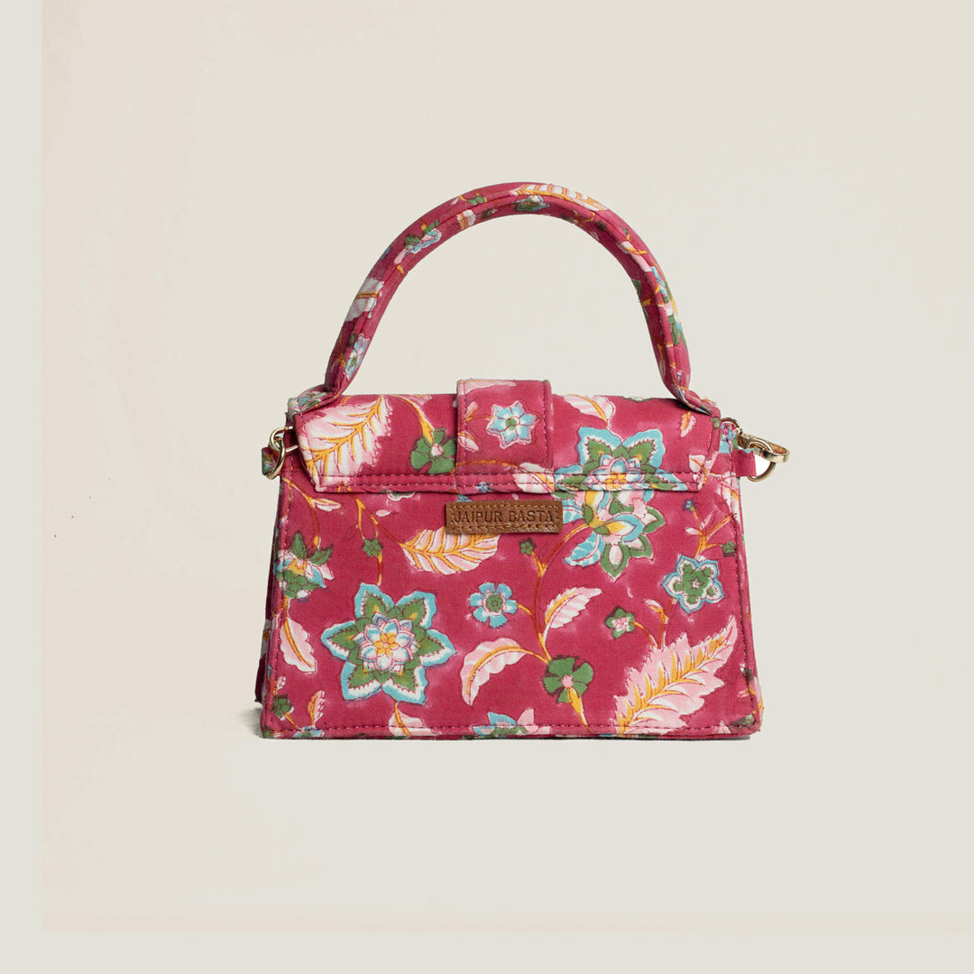 Gulabi Hand Block Printed Medium Chiq Bag