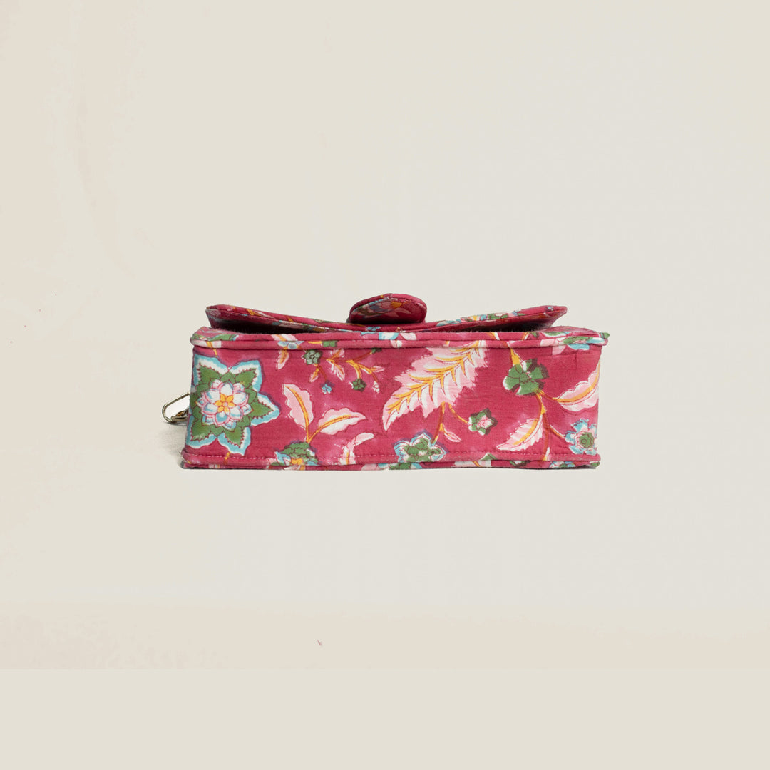 Gulabi Hand Block Printed Medium Chiq Bag