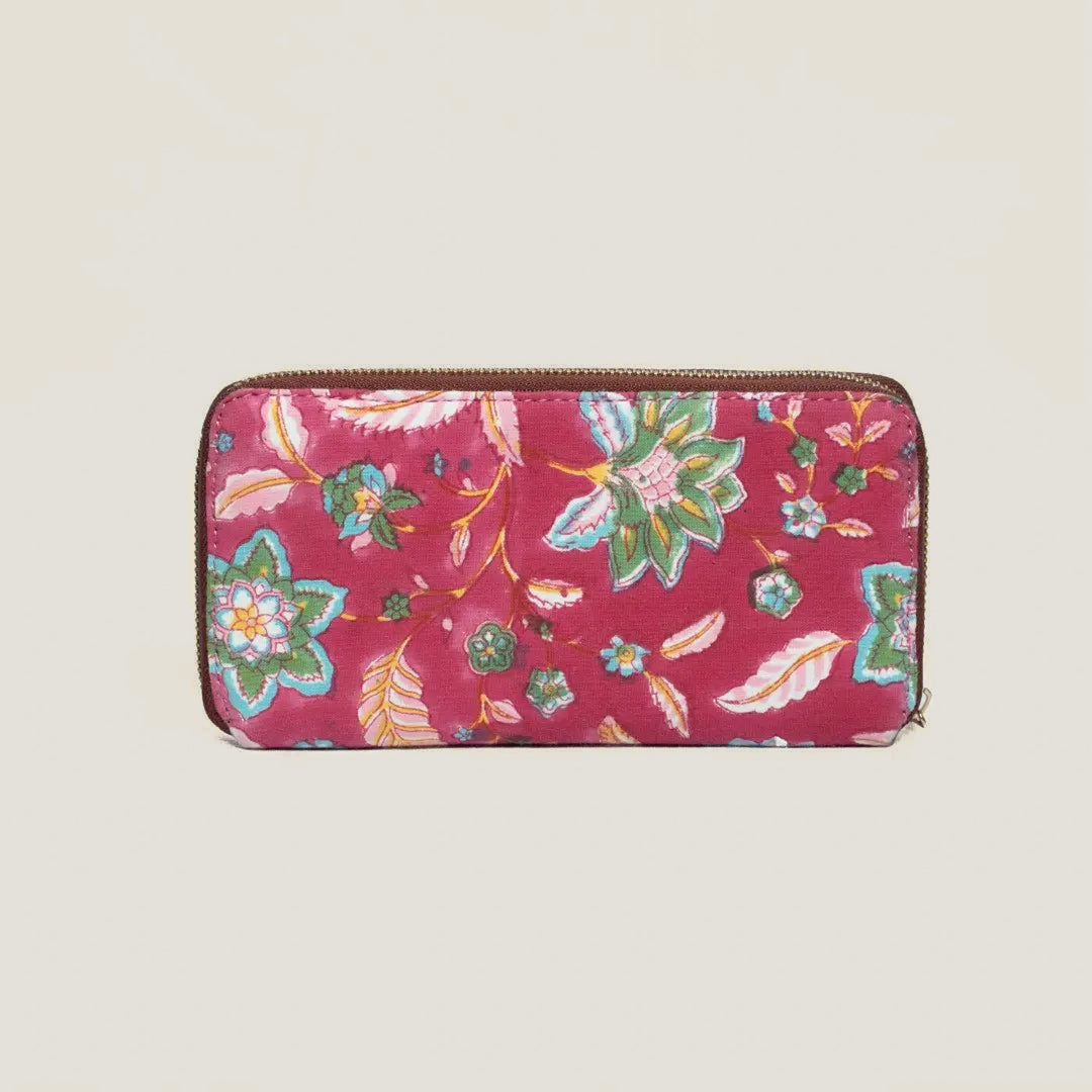 Gulabi Hand Block Printed Wrist Clutch