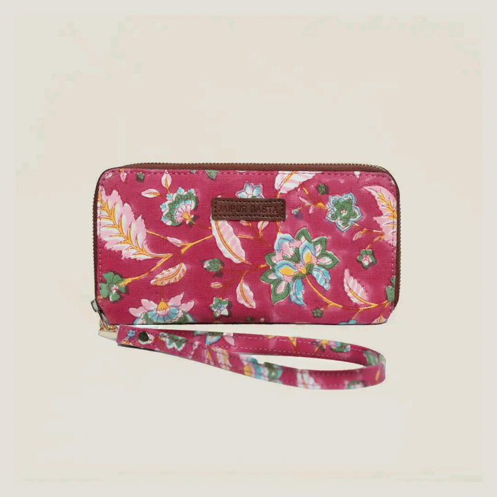 Gulabi Hand Block Printed Wrist Clutch