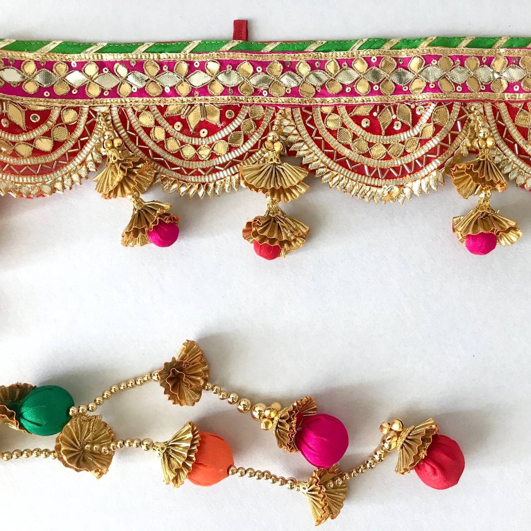 Handmade Gota Patti Semi Circle Geometry Toran